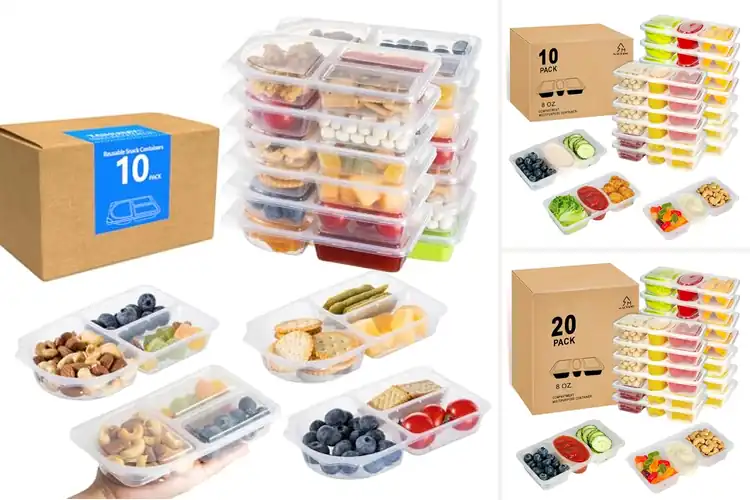 Detailed view of Best 3 Compartment Snack Containers For School