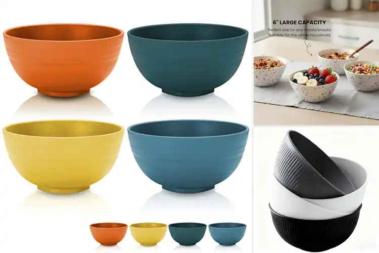 Detailed view of Best 4 Piece Kids Cereal Bowl Set: Unbreakable Fun for Kids