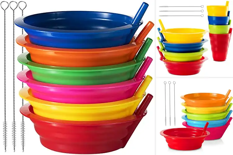 Detailed view of Best Kids Breakfast Bowls With Built-In Straws