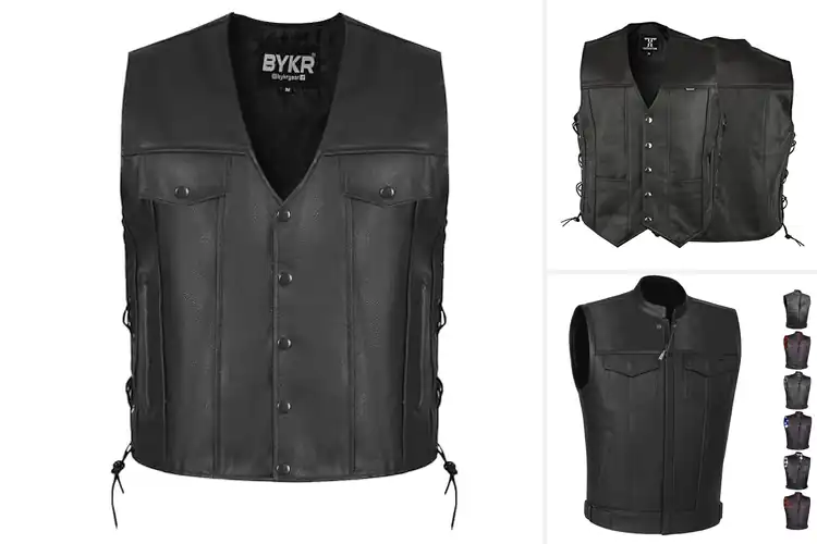 Detailed view of Best Leather Motorcycle Vests: Top Picks for Style & Safety