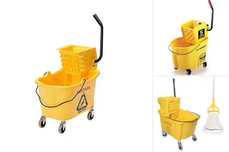 Detailed view of Best Side Press Mop Buckets for Effortless Cleaning
