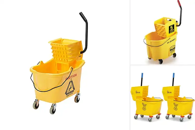 Detailed view of Best Yellow Commercial Mop Buckets for Effortless Cleaning
